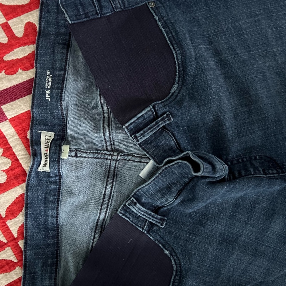 Warp and Weft plus size, distressed, side panel maternity jeans